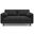 Morrison Genuine Leather 72 Inch Mid Century Sofa In Lead Black