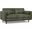 Morrison Genuine Leather 72 Inch Mid Century Sofa In Moss Green
