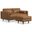 Morrison Genuine Leather 72-inch Sofa and Ottoman Set In Caramel Brown