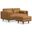 Morrison Genuine Leather 72-inch Sofa and Ottoman Set In Sienna