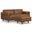 Morrison Genuine Leather 89-inch Sofa and Ottoman Set In Caramel Brown