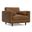 Morrison Genuine Leather Arm Chair In Caramel Brown