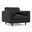 Morrison Genuine Leather Arm Chair In Lead Black