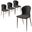Mosaic Modern Dining Chair Set of 2 In Charcoal Fabric