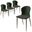 Mosaic Modern Dining Chair Set of 2 In Olive Green Fabric