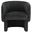 Muse Boucle Fabric Barrel Accent Chair In Charcoal