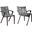 Nabila Outdoor Dark Eucalyptus Wood and Gray Rope Dining Chair Set of 2
