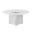 Nani 60 Inch Round Dining Table in White and Silver