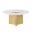 Nani 60 Inch Round Marble Dining Table in White and Gold
