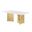 Nani 72 Inch Marble Rectangular Dining Table in White and Gold