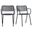 Nansen Stackable Outdoor Armchair Set of 2 In Black