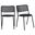 Nansen Stackable Outdoor Side Chair Set of 2 In Black