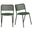 Nansen Stackable Outdoor Side Chair Set of 2 In Dark Green