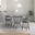 Naomi and Chelsea 3-Piece Counter Height Dining Set In Black Metal and Gray Faux Leather