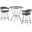 Naomi and Chelsea 3-Piece Counter Height Dining Set In Brushed Stainless Steel and Gray Faux Leather