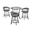 Naomi and Chelsea 4-Piece Counter Height Dining Set In Black Metal and Gray Faux Leather
