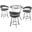 Naomi and Chelsea 4-Piece Counter Height Dining Set In Brushed Stainless Steel and Gray Faux Leather