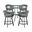 Naomi and Chelsea 5-Piece Counter Height Dining Set In Black Metal and Gray Faux Leather