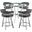 Naomi and Chelsea 5-Piece Counter Height Dining Set In Brushed Stainless Steel and Gray Faux Leather