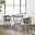Naomi and Lorin 3-Piece Counter Height Dining Set In Black Metal and Gray Faux Leather