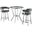 Naomi and Lorin 3-Piece Counter Height Dining Set In Brushed Stainless Steel and Gray Faux Leather