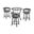 Naomi and Lorin 4-Piece Counter Height Dining Set In Black Metal and Gray Faux Leather