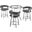 Naomi and Lorin 4-Piece Counter Height Dining Set In Brushed Stainless Steel and Gray Faux Leather