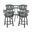 Naomi and Lorin 5-Piece Counter Height Dining Set In Black Metal and Gray Faux Leather