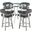 Naomi and Lorin 5-Piece Counter Height Dining Set In Brushed Stainless Steel and Gray Faux Leather