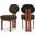 Napa Boucle Fabric Dining Chair Set of 2 In Black/Walnut