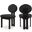 Napa Boucle Fabric Dining Chair Set of 2 In Black