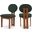 Napa Boucle Fabric Dining Chair Set of 2 In Green/Walnut