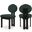 Napa Boucle Fabric Dining Chair Set of 2 In Green/Black