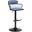 Nash Adjustable Black Wood Bar Stool In Blue Fabric with Black Metal