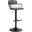 Nash Adjustable Black Wood Bar Stool In Gray Faux Leather with Black Metal