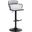Nash Adjustable Black Wood Bar Stool In Light Gray Fabric with Black Metal