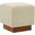 Natalya Square Ottoman In Tan and Walnut