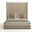 Nativa Interiors Aylet Vertical Channel Tufted Upholstered High 87 Inch California King Flax Bed