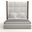 Nativa Interiors Irenne Square Tufted Upholstered High 87 Inch California King Off White Bed