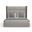 Nativa Interiors Irenne Square Tufted Upholstered Medium 67 Inch California King Grey Bed