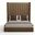 Nativa Interiors Irenne Vertical Channel Tufted Upholstered High 87 Inch California King Brown Bed