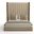 Nativa Interiors Irenne Vertical Channel Tufted Upholstered High 87 Inch California King Flax Bed