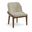 Navo Vegan Leather Upholstered Dining Chair In Beige and Stained Walnut
