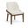 Navo Vegan Leather Upholstered Dining Chair In Cream and Stained Walnut