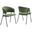 Nella Upholstered Heathered Chenille Dining Chairs Set of 2 In Eucalyptus and Black