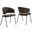 Nella Upholstered Heathered Chenille Dining Chairs Set of 2 In Java and Black