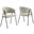 Nella Upholstered Heathered Chenille Dining Chairs Set of 2 In Taupe and Black