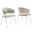 Nella Upholstered Performance Velvet Dining Chair Set of 2 In Almond and Silver