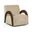 Neria Chenille Fabric Upholstered Swivel Accent Chair In Beige