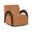 Neria Chenille Fabric Upholstered Swivel Accent Chair In Cognac